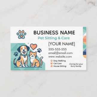 Customized Minimalist Pet Sitter Business Card  Visitkort