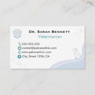 Customized Minimalist Veterinary Business Card Visitkort