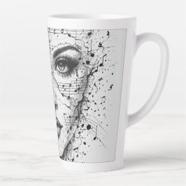 Customized Music Sheet Face Art Black White Artist