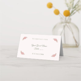 Customized Name Blush Floral Garden Wedding Table Placeringskort