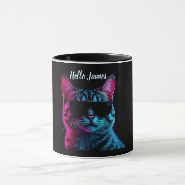 customized name cat lover mug mugg (Center)