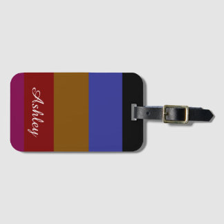 Customized Name Colourful Stylish Modern Elegant  Bagagebricka