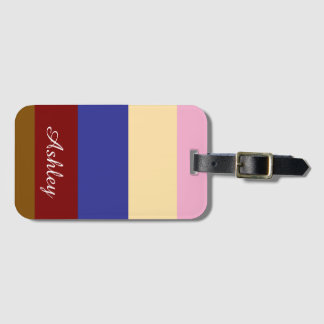 Customized Name Colourful Stylish Modern Elegant  Bagagebricka