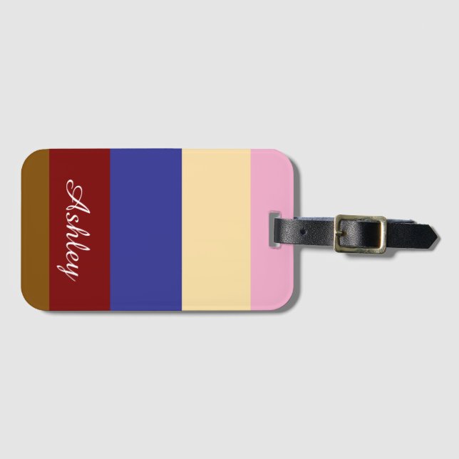 Customized Name Colourful Stylish Modern Elegant  Bagagebricka (Framsida horisontal)