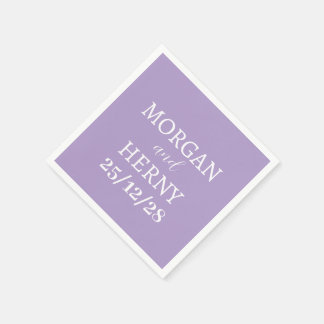 CUSTOMIZED NAME STYLISH MODERN PALE PURPLE WEDDING PAPPERSSERVETT