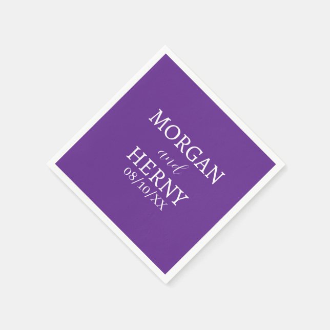 CUSTOMIZED NAME STYLISH MODERN  WEDDING  PAPPERSSERVETT (Hörn)