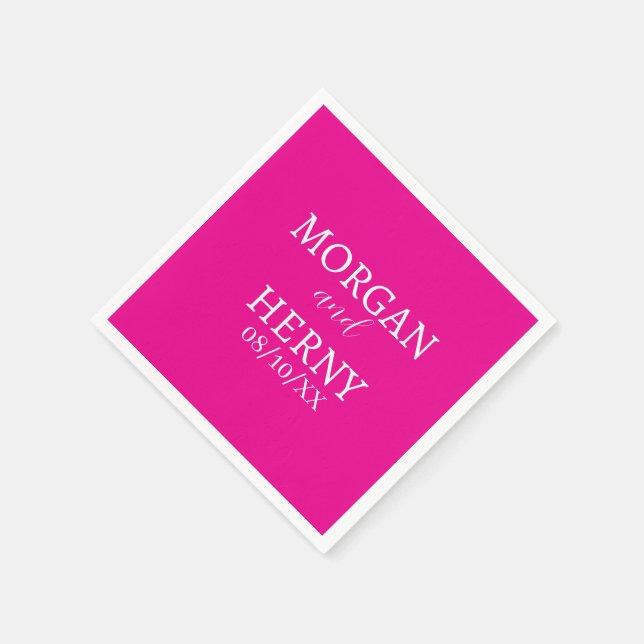 CUSTOMIZED NAME STYLISH MODERN  WEDDING  PAPPERSSERVETT (Hörn)