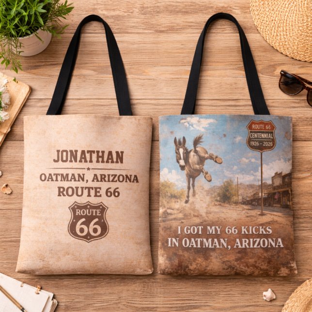 Customized Oatman Donkey Route 66 Centennial Gift Tygkasse (Skapare uppladdad)