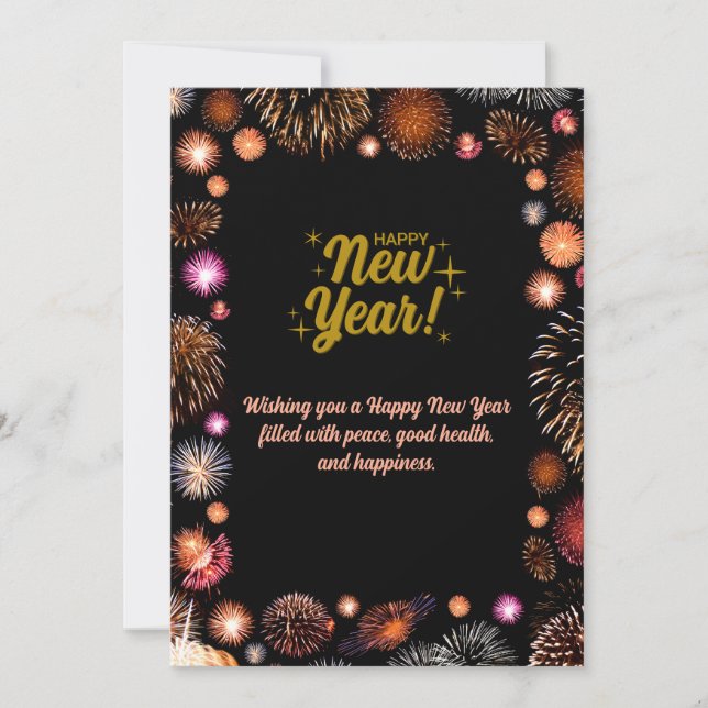 Customized & Personalized Happy New Year Greeting  Julkort (Framsida)