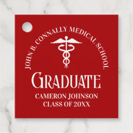 Customized Red Medical School Graduation Party Gåvor Etiketter