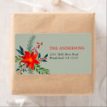 Customized Red Poinsettia God jul Fraktsedel<br><div class="desc">Underbart handmålat Watercolor Red Poinsettia Holly Berry Blommigt "God jul". Utformning för Tillfälle. Fler designer och matchande artiklar finns tillgängliga i min butik. - http://www.zazzle.com/designbylang* - Tack för besöket!</div>
