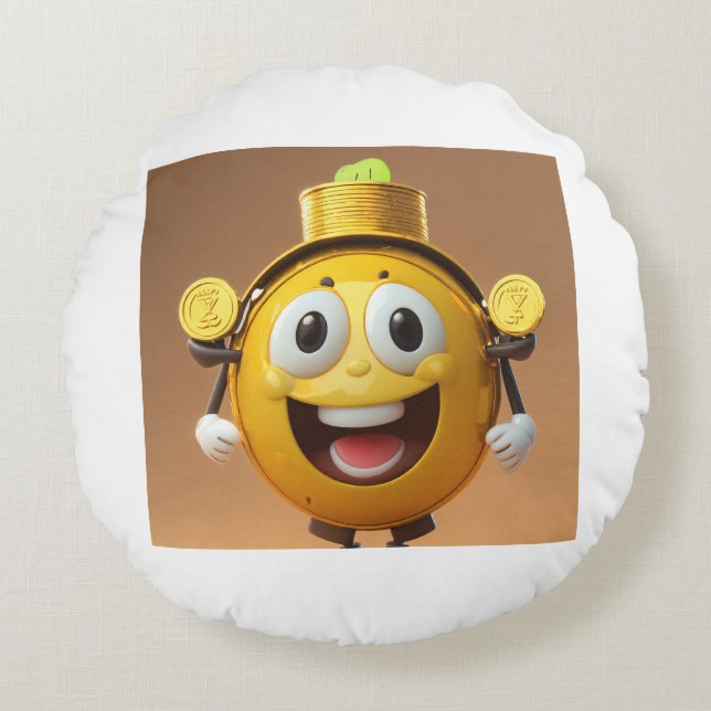 Customized round pillow cover, adding a fun . rund kudde (Framsidan)