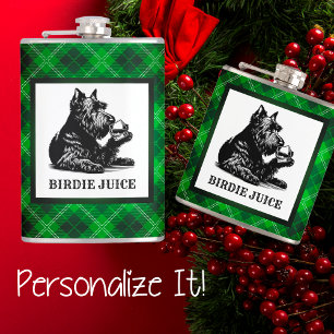 Customized Scotty Hund och Tartan Birdie Juice Fickplunta