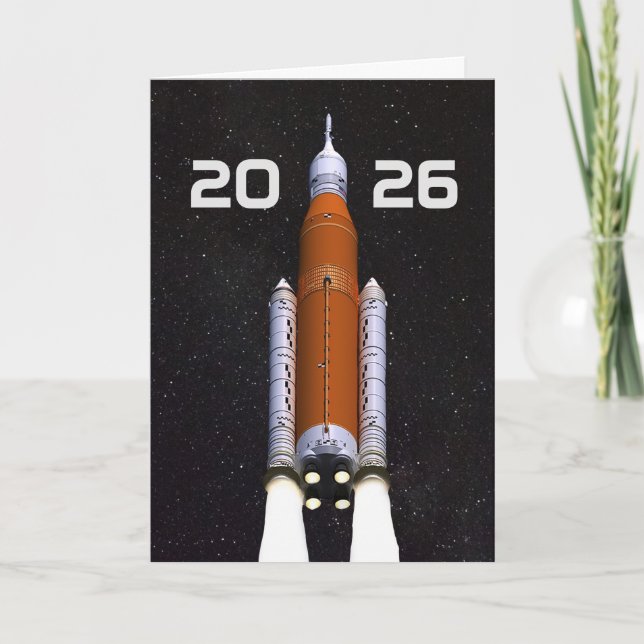 Customized SLS Space Rocket Graduation Party Kort (Framsida)