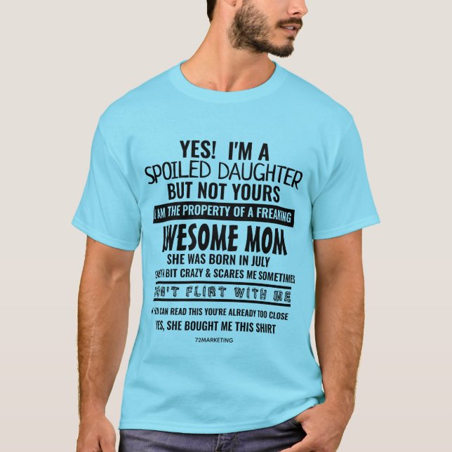 Customized spolierade den bördiga födelsedagmamman t shirt (Framsida)