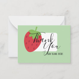 Customized Strawberry Romantic Thank You Card Anteckningskort