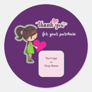 Customized Thank You Card for Your Purchase Labels Runt Klistermärke