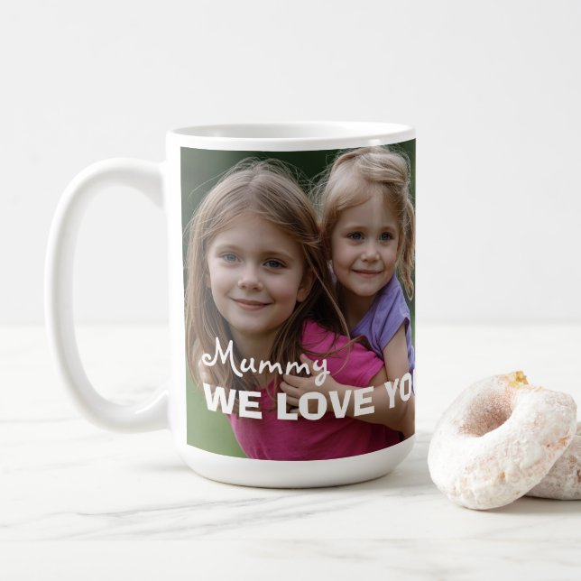 Customized with 2 and text kaffemugg (Med munk)