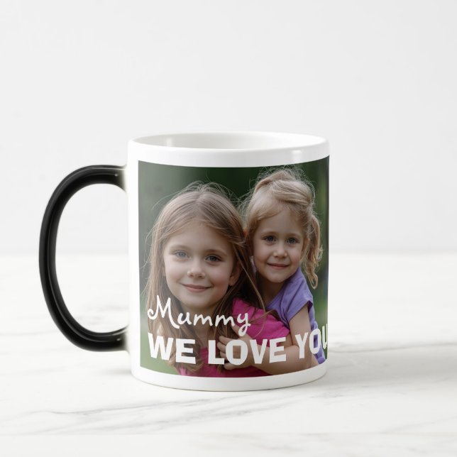 Customized with 2 and text magisk mugg (Vänster)
