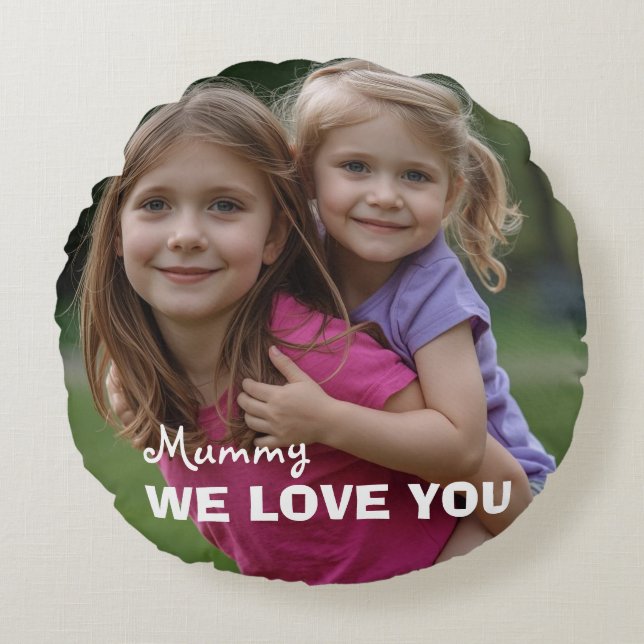 Customized with 2 and text rund kudde (Framsidan)