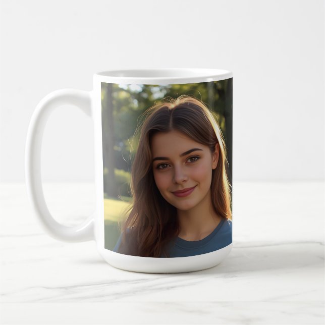 Customized with two photos kaffemugg (Vänster)