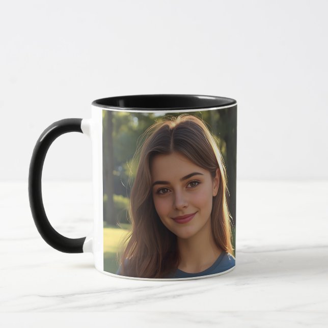 Customized with two photos mugg (Vänster)