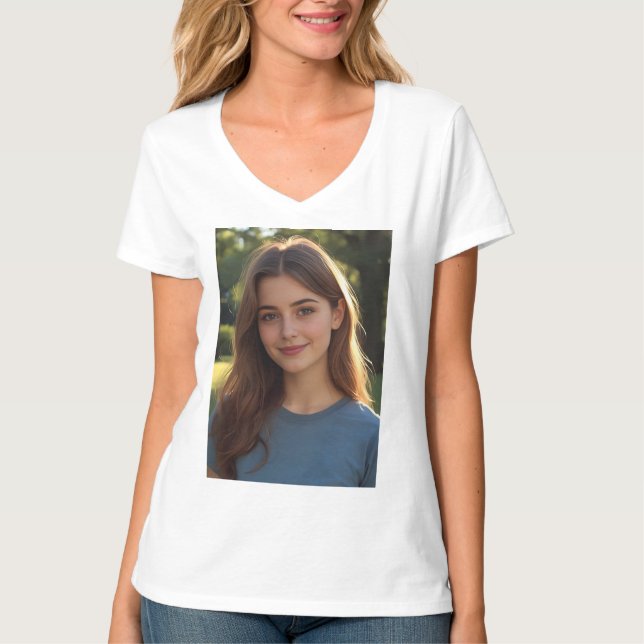 Customized with two photos t shirt (Framsida)