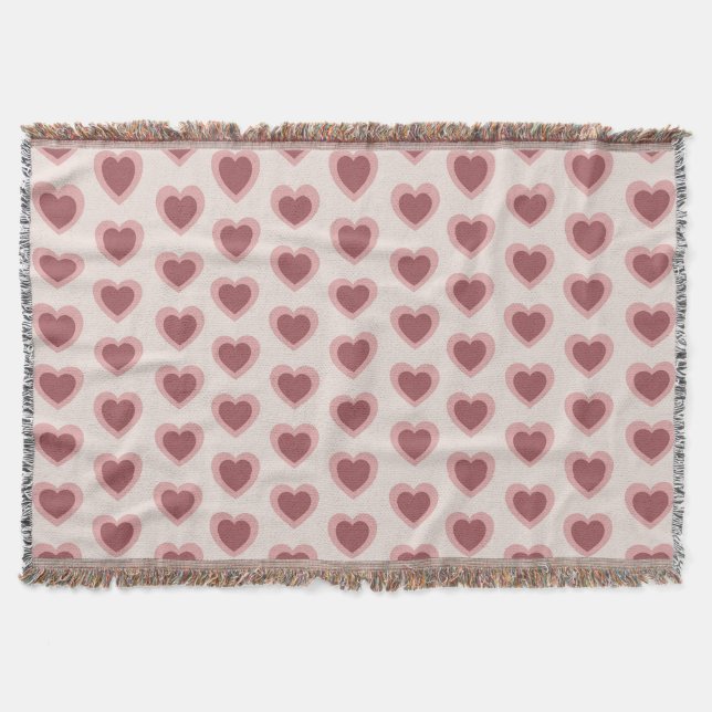Customized Y2K Heart in Bordeaux Pink Retro Filt (Framsidan)