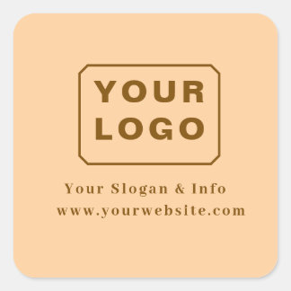 Customized Your Logo Stylish Minimal Business logo Fyrkantigt Klistermärke
