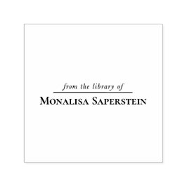CUSTOMLibrary book stamp, simple elegant Självfärgande Stämpel