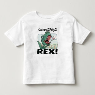 Customosaurus Rex redigerar med ditt barnnamn! Tröja