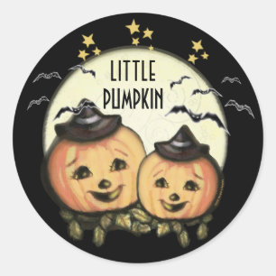 CustomVintage Halloween Pumpkin Stickers Runt Klistermärke