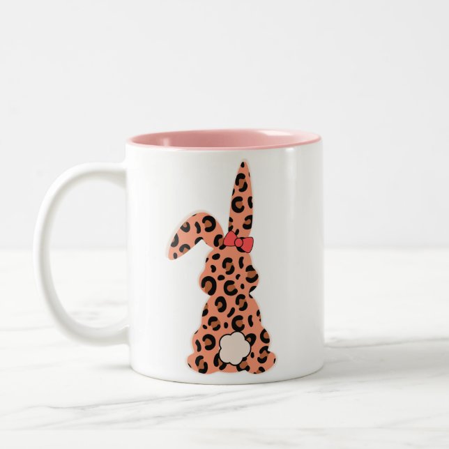 Custon Rabbit Pints Leopard Två-Tonad Mugg (Vänster)