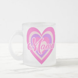 Custon Retro Heart Mama Frostad Glasmugg