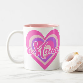 Custon Retro Heart Mama Två-Tonad Mugg