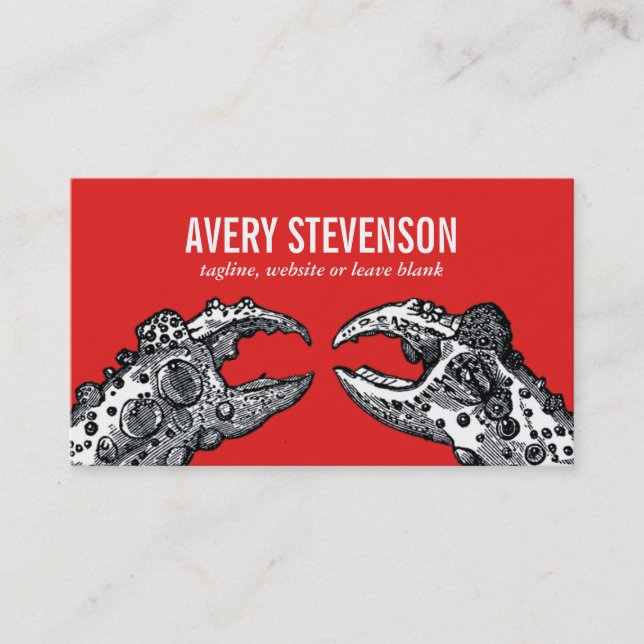 Custy Crab Marine Biology Nautical Visitkort (Framsida)