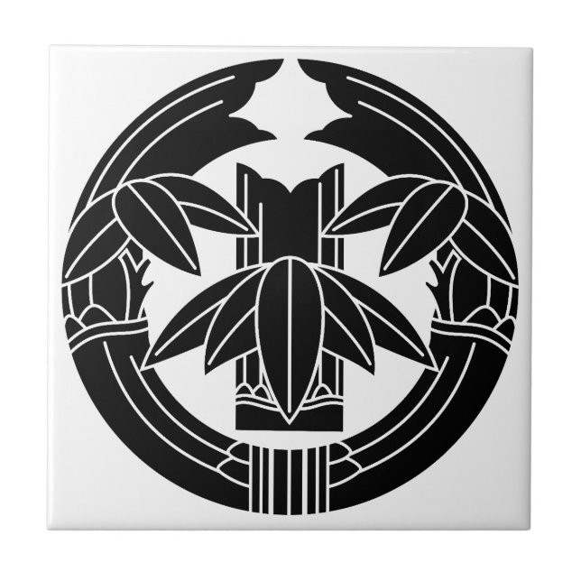 Cut bamboo in embracing bamboo leaves kakelplatta (Framsidan)