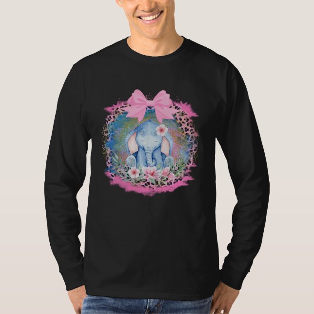 Cut Elephant Flower Boho Elephant T Shirt (Framsida)