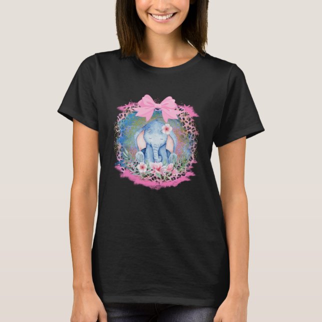 Cut Elephant Flower Boho Elephant T Shirt (Framsida)