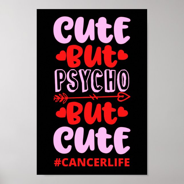 CUT MEN PSYCHO MEN CUTE #CANCERLIFE lustig födelse Poster (Framsidan)