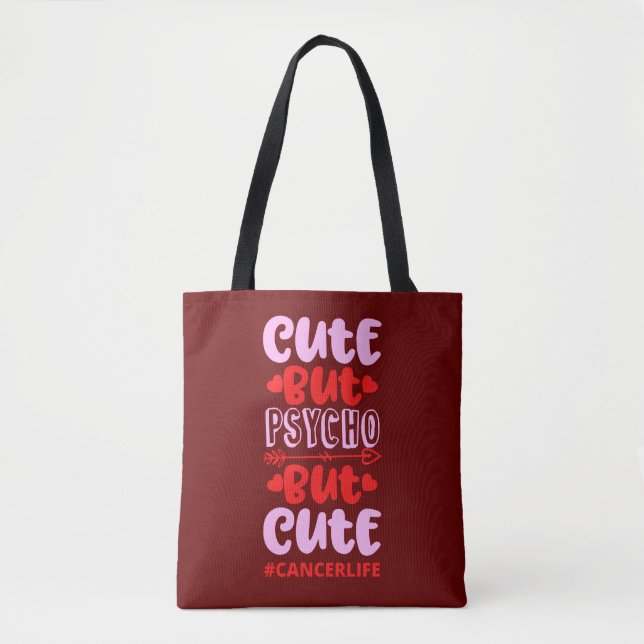CUT MEN PSYCHO MEN CUTE #CANCERLIFE lustig födelse Tygkasse (Framsida)
