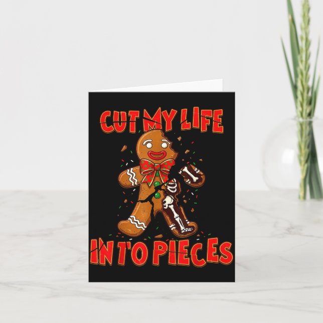 Cut My Life Into Eces Gingerbread Christmas Elder  Kort (Framsida)