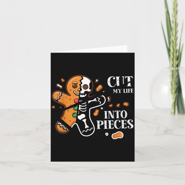 Cut My Life Into Eces Gingerbread Christmas Elder  Kort (Framsida)