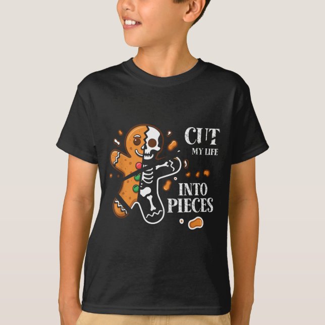 Cut My Life Into Eces Gingerbread Christmas Elder  T Shirt (Framsida)