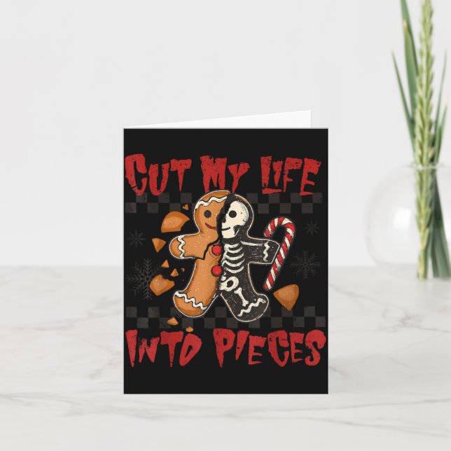 Cut My Life Into Eces Xmas Gingerbread Funny Chris Kort (Framsida)