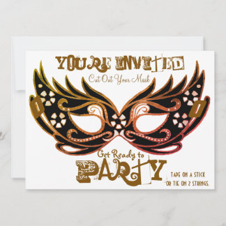 "Cut Out Mask" Maskeradfest Inbjudningar
