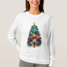 Cut paper Christmas tree T Shirt
