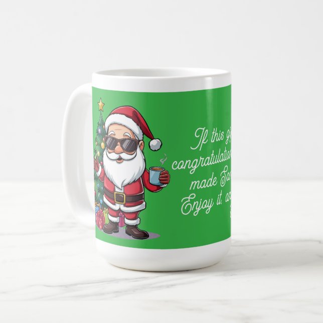 cut Santa Christmas Mug – Funny Holiday Gift  Kaffemugg (Framsida vänster)