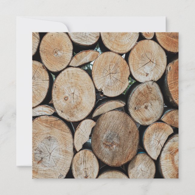Cut Tree Branch Logs Stacked Pattern Photograph  Kort (Framsida)