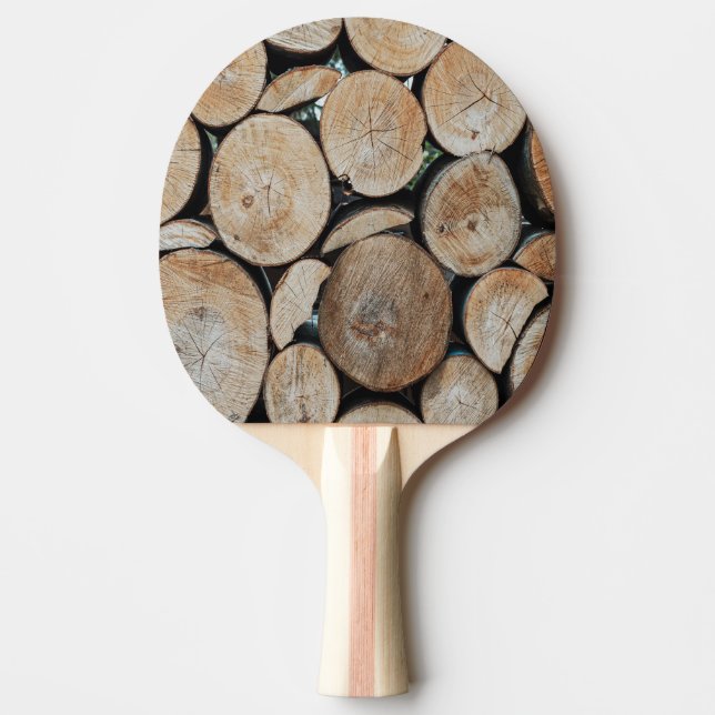 Cut Tree Branch Logs Stacked Pattern Photograph Pingisracket (Framsidan)